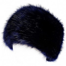 Skullies & Beanies Women's Winter Faux Fur Cossak Russian Style Hat - Navy - C212LH2500B $14.62