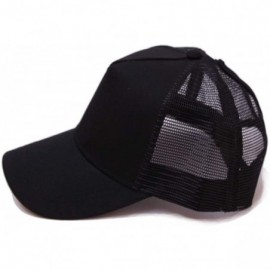 Baseball Caps Mesh Trucker Ponytail Baseball Cap for Women Men Girl - Black - CY18T643CKY $10.71