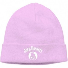 Skullies & Beanies Mens & Womens Jack Daniels Logo Skull Beanie Hats Winter Knitted Caps Soft Warm Ski Hat Black - Pink - CT1...