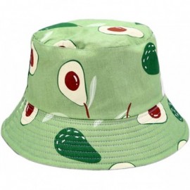 Bucket Hats Banana Print Bucket Hat Fruit Pattern Fisherman Hats Summer Reversible Packable Cap - Avocado Green - C718QGRDUC6...