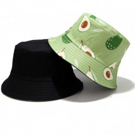 Bucket Hats Banana Print Bucket Hat Fruit Pattern Fisherman Hats Summer Reversible Packable Cap - Avocado Green - C718QGRDUC6...