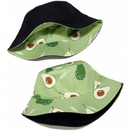 Bucket Hats Banana Print Bucket Hat Fruit Pattern Fisherman Hats Summer Reversible Packable Cap - Avocado Green - C718QGRDUC6...