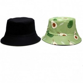 Bucket Hats Banana Print Bucket Hat Fruit Pattern Fisherman Hats Summer Reversible Packable Cap - Avocado Green - C718QGRDUC6...
