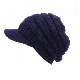 Skullies & Beanies Fashion Knitted Hat Ponytail - Navy - C918HSTN5OC $12.35
