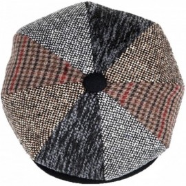Newsboy Caps Mens Patchwork Wool Big Apple Duckbill Ivy Newsboy Irish Tweed Cap Hat - C2128AC3J9T $12.99