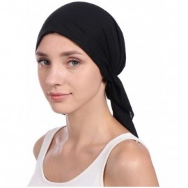 Skullies & Beanies 3Pack Women's Beanie Chemo Hat Cap Pre-Tied Cancer Headscarf - Black Khaki Navy Blue - CL195ZAT5D9 $17.39