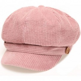 Newsboy Caps Women's Classic Visor Baker boy Cap Newsboy Cabbie Winter Cozy Hat with Comfort Elastic Back - Corduroy Mauve - ...