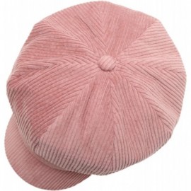 Newsboy Caps Women's Classic Visor Baker boy Cap Newsboy Cabbie Winter Cozy Hat with Comfort Elastic Back - Corduroy Mauve - ...