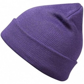 Skullies & Beanies Slouchy Winter Hats Knitted Beanie Caps Soft Warm Ski Hat - Purple - CX18WQUARHH $8.24
