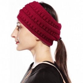 Cold Weather Headbands Womens Winter Warm Beanie Headband Soft Stretch Skiing Cable Knit Cap Ear Warmer Headbands - 14-pomyta...