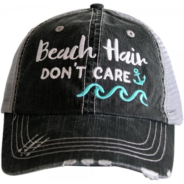Baseball Caps Beach Hair Don't Care WAVES Women's Trucker Hats Caps - Gray Mint - CE180LUK7UZ $22.36