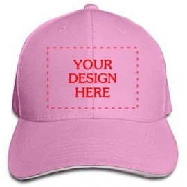 Baseball Caps Custom Peaked Cap Personlized- Add Your Own Image- Cotton Baseball Hat- Adjustable Sun Headgear - Pink - CB1965...