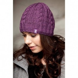 Skullies & Beanies Women's Thermal Fleece Cable Knit Winter Hat 3.4 Tog - One Size (Purple) - C71225SGF23 $16.29