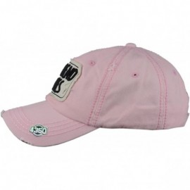 Baseball Caps Unisex Vintage Distressed Patched Phrase Adjustable Baseball Dad Cap - Weekend Vibe- Pink - C7186AIC2H4 $10.75