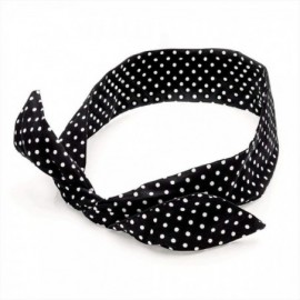 Headbands 2 Pcs Polka Dots Bow Headband Headwrap Hairband Turban Headwear Hair Accessories for Women Girls - Black - CR18KX7K...