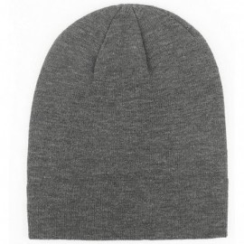 Skullies & Beanies Slouchy Beanie Cap Knit hat for Men and Women - Dark Grey - C218KGTGR3N $11.18