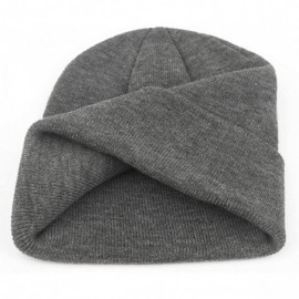 Skullies & Beanies Slouchy Beanie Cap Knit hat for Men and Women - Dark Grey - C218KGTGR3N $11.18