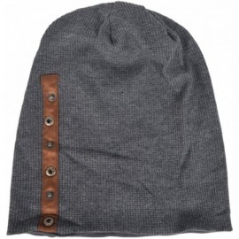 Skullies & Beanies Men's Oversize Slouch Beanie Slouchy Skullcap Large Baggy Hat - Button-grey - CO188DHTZAS $13.56