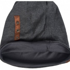 Skullies & Beanies Men's Oversize Slouch Beanie Slouchy Skullcap Large Baggy Hat - Button-grey - CO188DHTZAS $13.56