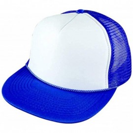 Baseball Caps 2 Packs Baseball Caps Blank Trucker Hats Summer Mesh Cap Flat Bill or Chambray Hats (2 for Price of 1) - C618KQ...