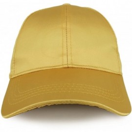 Baseball Caps Plain Adjustable Satin Baseball Cap - Mustard - CW188OSRKZ5 $15.23