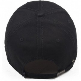 Baseball Caps Men's Sailing Style Cotton Structured Baseball Cap Adjustable Buckle Closure Sports Golf Hat - B0083_black - CH...