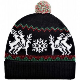 Skullies & Beanies Humping Reindeer Ugly Christmas Beanie One Size Black - CN18L8ZZLML $8.79