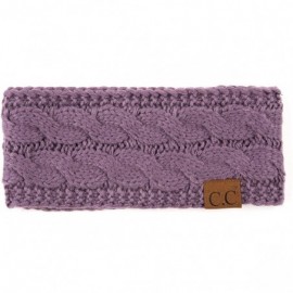 Cold Weather Headbands Cable Knit Ear Warmer Muff Headband For Women and Men For Fall and Winter Cold Weather - Violet - CB18...