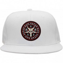 Baseball Caps Unisex Hail Satan Goat 666 red Logo Flat Baseball Cap Fitted Style Hats - Hail Satan Goat-1 - CM18I3XQEM2 $13.53