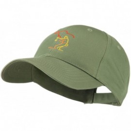 Baseball Caps Fly Fishing Man Outline Embroidered Cap - Olive - CU11GI714A5 $18.82