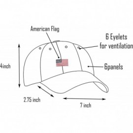 Baseball Caps USA American Flag Embroidered 100% Cotton Adjustable Strap Baseball Cap Hat - Flag - Navy - C3182IYHC0K $13.44