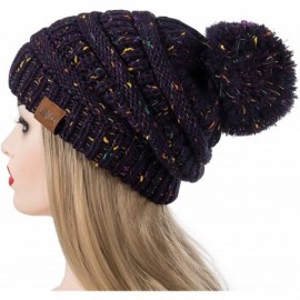 Skullies & Beanies Women Winter Pompom Beanie Hat with Warm Fleece Lined- Thick Slouchy Snow Knit Chunky Baggy Skull Ski Cap ...