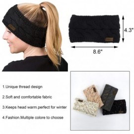 Cold Weather Headbands Women Winter Warm Headband Fuzzy Fleece Lined Thick Cable Knit Head Wrap Ear Warmer Black & Confetti B...