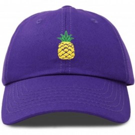 Baseball Caps Pineapple Hat Unstructured Cotton Baseball Cap - Purple - CN18ICEINX3 $10.63