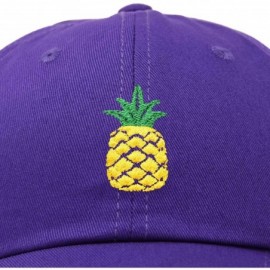 Baseball Caps Pineapple Hat Unstructured Cotton Baseball Cap - Purple - CN18ICEINX3 $10.63
