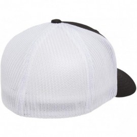 Baseball Caps Flexfit Trucker Hat for Men and Women - Breathable Mesh- Stretch Flex Fit Ballcap w/Hat Liner - Black/White - C...