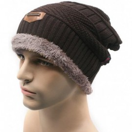 Skullies & Beanies Mens Slouchy Beanie Hat Trendy Warm Chunky Soft Stretch Cable Knit Winter Christmas Sport Fleece Cap - Kha...