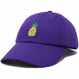 Baseball Caps Pineapple Hat Unstructured Cotton Baseball Cap - Purple - CN18ICEINX3 $10.63