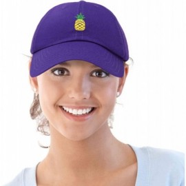 Baseball Caps Pineapple Hat Unstructured Cotton Baseball Cap - Purple - CN18ICEINX3 $10.63