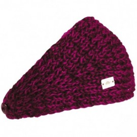 Cold Weather Headbands Women's Oven Hand Knit Fleece Lined Headband- Bordeaux - C318INEGA0G $25.94