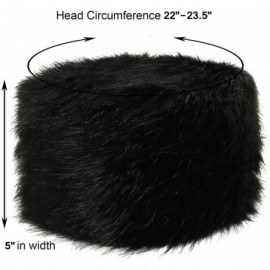 Bomber Hats Women's Winter Faux Fur Cossak Russian Style Hat - Black - CV12LH25BI7 $13.66