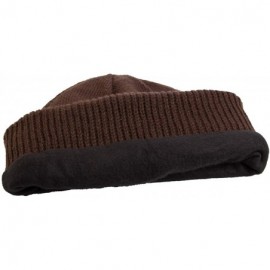 Skullies & Beanies Men Winter Hat and Gloves Set Warm Fleece Beanie Knit Hat with Winter Gloves - Brown - CB18D0E35HU $13.87