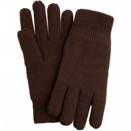 Skullies & Beanies Men Winter Hat and Gloves Set Warm Fleece Beanie Knit Hat with Winter Gloves - Brown - CB18D0E35HU $13.87