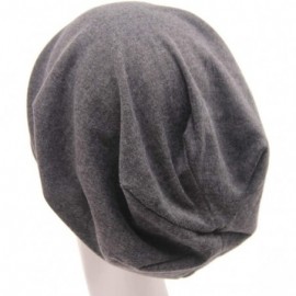 Skullies & Beanies Women Men Beanies Hat Cotton Stretch Slouchy Beanie Chemo Hat Hip-hop Skull Cap - 2 Pack(black+grey) - CS1...