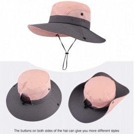 Sun Hats Women's Ponytail Safari Sun Hat-Wide Brim UV Protection Outdoor Bucket Hat-Foldable Beach Summer Fishing Hat - CN18Q...