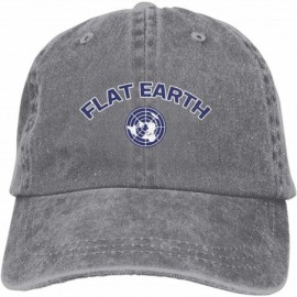 Skullies & Beanies Unisex Flat Earth Society Vintage Washed Dad Hat Funny Adjustable Baseball Cap - Gray - CM18HWN8E9U $16.05