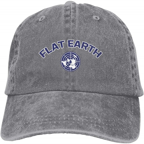 Skullies & Beanies Unisex Flat Earth Society Vintage Washed Dad Hat Funny Adjustable Baseball Cap - Gray - CM18HWN8E9U $16.05