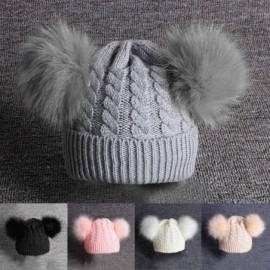 Skullies & Beanies Infant Toddler Baby Knitting Woolen Hat-2PCS Kid Hemming Keep Warm Winter Hiarball Cap Hat +Scarf Set - B-...