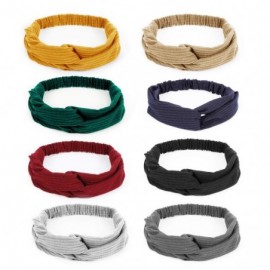 Headbands Women Sport Cross Hairband - Adjustable & Stretchy Basic Wide Headbands Yoga Running Headwrap Hair Band-8Pack - CQ1...