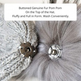 Skullies & Beanies Winter Hats for Women Fur Pom Pom Hats Knitted Cuff Bobble Beanie Warm Wool Ski Cap - CY18L9E6AML $16.63